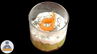 Verrine Avocat Saumon Fumé Fromage Frais  Recette de Noël [upl. by Arlene]