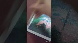 Applying varnish on my acrylic painting scenery painting  acrylic painting [upl. by Enomyar429]