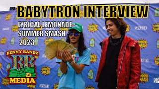 BabyTron interview Lyrical Lemonade Summer Smash 2023 presented by spkrbx [upl. by Jaan]