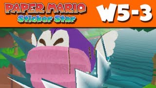 Paper Mario Sticker Star  W53  Long Fall Falls Nintendo 3DS Gameplay Walkthrough [upl. by Aietal]