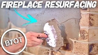 DIY Fireplace Makeover  How To Resurface A Fireplace [upl. by Joiner]