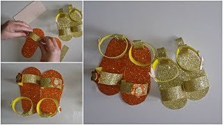 DIY Glitter Foam Slippers  Fun Activity to Do at Home With the Kids [upl. by Gnoht]