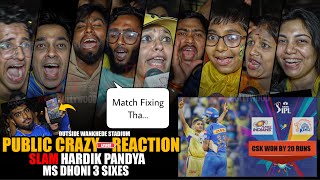 MI vs CSK  Public CRAZIEST Reaction  Match Fixing  Mumbai Indians Lost to CSK  IPL 2024 [upl. by Victorie]