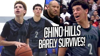 PRIME Chino Hills BARELY SURVIVES FRESHMAN LaMelo CLUTCH FREE THROW  Lonzo OFF DAY TRIPLE DOUBLE [upl. by Atinuj]