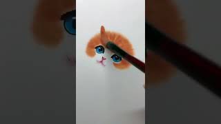 Easy Cat Painting shorts meow [upl. by Athenian]