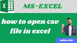 how to open csv file in excel [upl. by Capon]