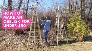 How To Make A Garden Obelisk Super Easy  Gardenaddictz [upl. by Parrie]