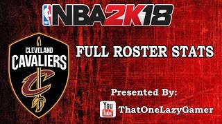 NBA 2k18 Cleveland Cavaliers Full Roster stats [upl. by Notnelc]