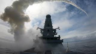 HMS Defender Launches Sea Viper Missile [upl. by Eelrebmyk490]