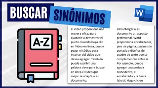 Cómo BUSCAR SINÓNIMOS en Word 📄 [upl. by Brianna773]