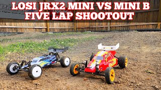 Losi JRx2 Mini VS Mini B Five Lap Shoot Out [upl. by Oremor]