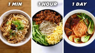 1 Minute Vs 1 Hour Vs 1 Day Noodles • Tasty [upl. by Yvel732]