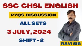 SSC CHSL  ENGLISH PYQ  All sets of 2024 Set  10  3 July 2024 Shift  2 [upl. by Eenattirb516]