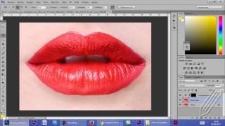 Cambiar color de los labios con photoshop [upl. by Euqinom]