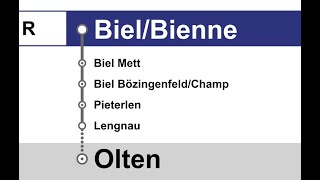 SBB CFF Ansagenannonces » Regio BielBienne — Solothurn — Olten 2021  SLBahnen [upl. by Arammahs603]