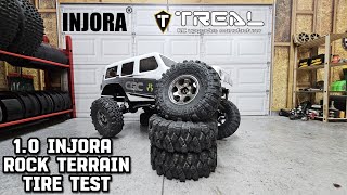 Axial Scx24 Jeep JLU Wrangler Tire Change and Test Injora 58mm Rock Terrain Tires [upl. by Dacey]