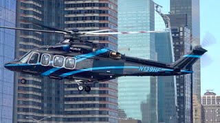 AgustaWestland AW139  Landing Startup amp Takeoff at East 34th Street Heliport New York helicopter [upl. by Birdella895]