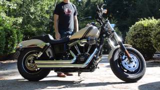 2014 HarleyDavidson Fat Bob with Vance and Hines Big Shots [upl. by Hagen704]