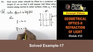 Class 12 Physics  Refraction of Light  32 Solved Example17  For JEE amp NEET [upl. by Ardyaf]