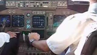 747400 Cockpit Approach and Landing into Ezeiza Runway 11 [upl. by Tioneb]