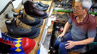 Process of Making Handmade Hiking Boots Best Handmade Shoe Master in Korea [upl. by Joye18]