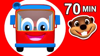 quotWheels on the Red Busquot  Color Songs  Popular Nursery Rhymes  Kids Compilation by Busy Beavers [upl. by Yennek]