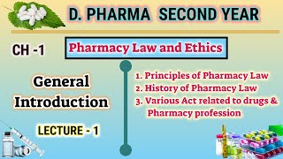 Pharmacy law and EthicsCh1DPharm second year [upl. by Ahsirtak132]