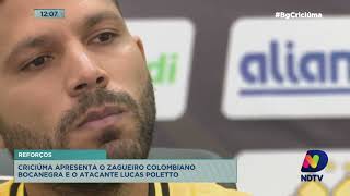 Criciúma apresenta o zagueiro colombiano Bocanegra e o atacante Lucas Poletto [upl. by Penelope]