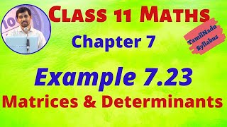 TN 11th Maths Matrices and Determinants Example 723 Chapter 7 AlexMaths TamilNadu Syllabus [upl. by Boehike499]