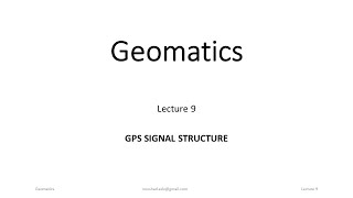 Geomatics Lecture 9 [upl. by Desma]