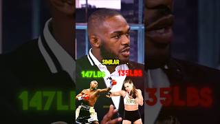 Jon Jones Thinks Ronda Rousey Would Destroy Floyd Mayweather😱 shorts [upl. by Llahsram674]