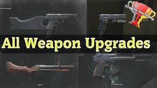 Resident Evil 2 Remeke  All Weapon Upgrades amp Locations 13 WEAPONS IN THE GAME [upl. by Ennaylloh]