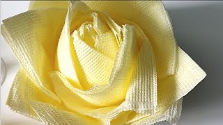 NAPKINS ROSE  THREE WAYS  EASY DIY  HOW TO  TUTORIAL [upl. by Lundell390]