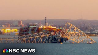 Baltimore bridge collapses after being struck by cargo ship [upl. by Debbra]