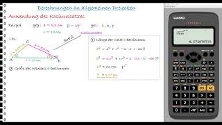 LernvideoSeiten und Winkelberechnung mit dem Kosinussatz [upl. by Oremodlab]