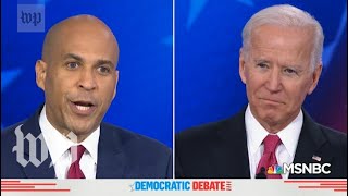 Watch the fiery exchange between Cory Booker and Joe Biden during the fifth Democratic Debate 2019 [upl. by Reyna]