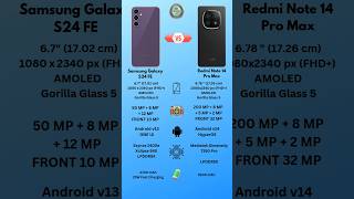 Samsung Galaxy S24 Fe Vs Redmi Note 14 Pro Max Full Comparison ⚡shortsviral shorts [upl. by Einatsed959]