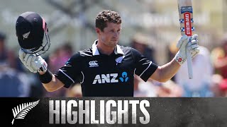 Henry Nicholls Maiden ODI Century 124  HIGHLIGHTS  BLACKCAPS v Sri Lanka Saxton Oval 2019 [upl. by Aisitel]