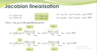 NCS  08  Jacobian linearization and near equilibrium point behavior of nonlinear systems [upl. by Ridley609]