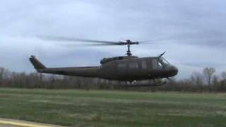 UH1H Huey startup and flyby [upl. by Gschu]