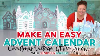 DIY Advent Calendar Village  Cricut Christmas Project  Easy Papercraft Holiday Decor [upl. by Colwin41]