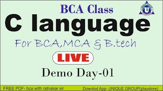 C Programming Full Course for Beginners Hindi for bca mca btech in hindi  For BCA  Day  01 [upl. by Nita]