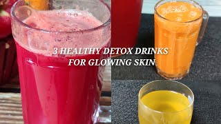 3 Healthy Detox Drinks For Glowing Skin ll Clear Acne Free Skin Juices [upl. by Remmer]