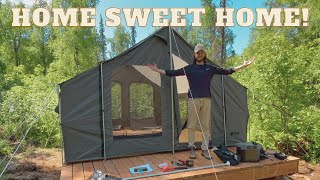 Constructing a Temporary Shelter  Off Grid in Alaska ┃EP4┃Home Sweet Home [upl. by Ylliw]