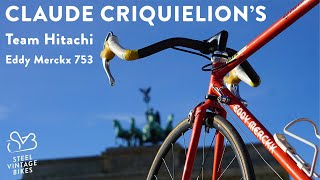 Claude Criquielions Team Hitachi and Splendor Eddy Merckx 753 Time Trial Bike [upl. by Yelkao]