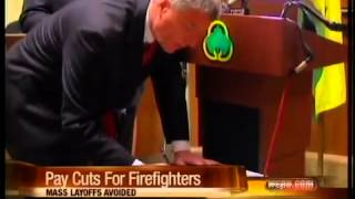 Sycamore Twp firefighters take pay cuts avoid layoffs [upl. by Aihsar407]