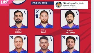 RCB IPL Mega Auction 2025 Buys RCB Mega Auction Player List 2025 [upl. by Anek811]