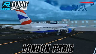 quotRFS  Real Flight Simulatorquot British Airway  B777200  London  Paris  Trip Report  Aviation [upl. by Rockwell993]