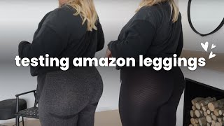 Amazon Gym Leggings Try On Haul Leggings  Plus Size Review [upl. by Howlan]