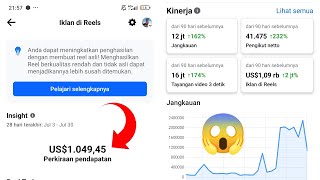 SEGINI GAJI REELS FACEBOOK PERTAMA SAYA 2024 [upl. by Nuoras]